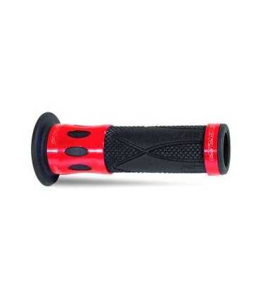 PROGRIP 728 SINGLE DENSITY ROAD GRIPS BLACK/RED ANODIZED ALUMINUM