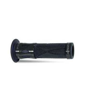 PROGRIP 728 SINGLE DENSITY ROAD GRIPS BLACK/BLACK ANODIZED ALUMINUM