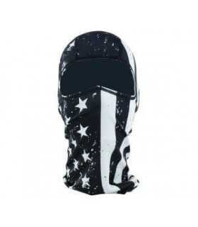 ZAN BALACLAVA POLYESTER BLACK/WHITE FLAG