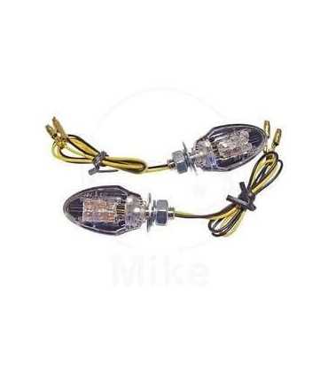 PAIRS LED CLEAR - LENS TURN SIGNAL ECE APRROVED SUPER MIN BLACK