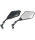 E-MARKED MIRRORS BLACK WITH CLEAR CONVEX LENS