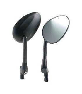 E-MARKED MIRROR BLACK WITH CONVEX LENS BLUE