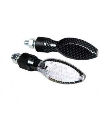 Apprroved Pair of indicators led Lampa Kinesis carbon look glass White ECE APPROVED