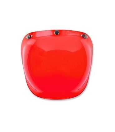 BILTWELL 3 BOTTONS BUBBLE VISOR ANTIFOG RED