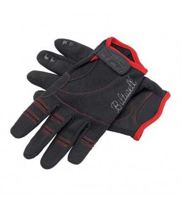 Biltwell moto gants noir rouge