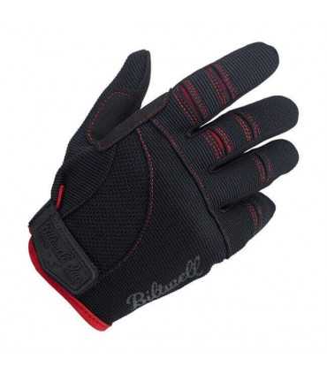 Biltwell guanti estivi moto nero rosso