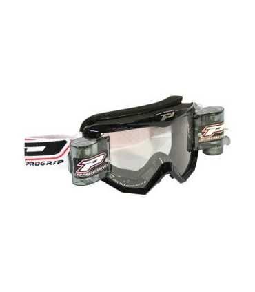 MASCHERA CROSS PROGRIP 3208 RACE PACK OFFROAD NERO LENTI CHIARE