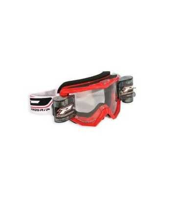 MASCHERA CROSS PROGRIP 3208 RACE PACK OFFROAD ROSSO LENTI CHIARE