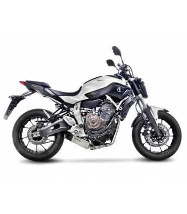 Leovince Yamaha MT-07 (2014-16) Unterbodenschutz Inox CH+KAT - Vollsystem - Endkappe Carbon