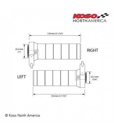 KOSO TITAN HEATED GRIPS 22MM/130MM