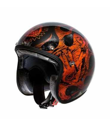 Casco jet Premier Le Petit Classic Bd Chromed arancio