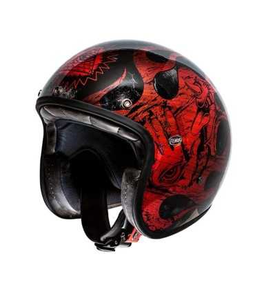 Casco jet Premier Le Petit Classic Bd Chromed rosso