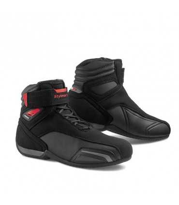 Scarpe moto Stylmartin Vector impermeabile nero rosso