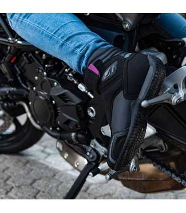 Damen schwarz rosa Stylmartin Vector wasserdichte Motorradschuhe