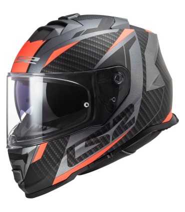 CASCO LS2 FF800 STORM RACER TITANIO ROSSO OPACO