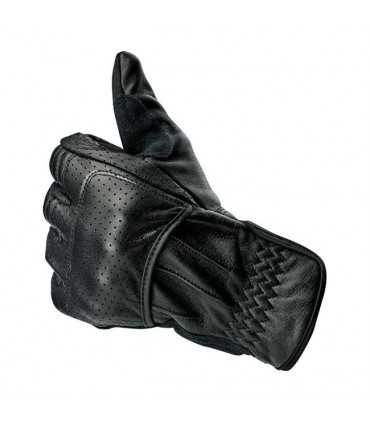 MOTORCYCLE LEATHER GLOVES BILTWELL BORREGO CE BLACK