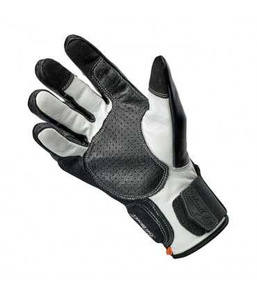 MOTORCYCLE LEATHER GLOVES BILTWELL BORREGO CE BLACK WHITE