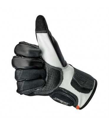 GANTS MOTO CUIR BILTWELL BORREGO CE NOIR BLANC