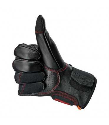 GANTS MOTO CUIR BILTWELL BORREGO CE NOIR ROUGE