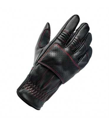 GANTS MOTO CUIR BILTWELL BORREGO CE NOIR ROUGE