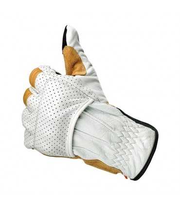 GANTS MOTO CUIR BILTWELL BORREGO CE BLANC