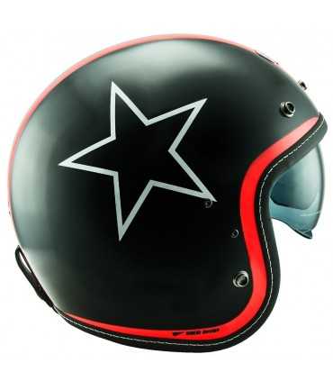 CASCO JET NOS NS 1F ETOILE NERO ROSSO